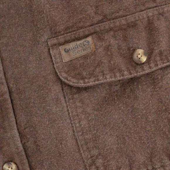 Guide Series 100% Cotton Outdoors Hunting Brown Button Down Shacket Shirt ~XLT - Picture 6 of 13